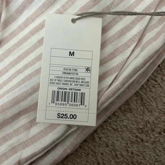 Target Beachy Striped Beige and White Pants - Picture 2 of 3